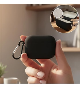 CaseOnn Kılıf Askı Aparatlı Lansman Siyah Siyah Apple AirPods Pro 3 ile uyumlu