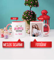 Okul Öncesi Öğretmeni Kupa Bardak Pembe Fotoğraflı