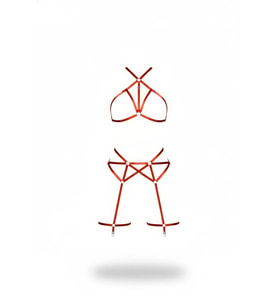 Mulvxbrf Brf02 Kiremit Harness Takım Çapraz Bantlı Halka Detaylı Jartiyerli - Brf161 (Mulvix)