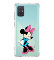 Samsung Galaxy A71  Köşe Korumalı Antişok Kapak Minnie Mouse Tasarımlı Şeffaf  Kılıf