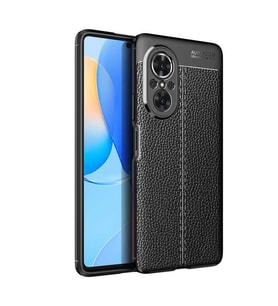 Coverzone Huawei Nova 9 SE ile uyumlu K?l?f Toz ve Kirden Koruyan Huawei Nova 9 SE ile uyumlu Niss Silikon Deri G�r�n�ml� Siyah