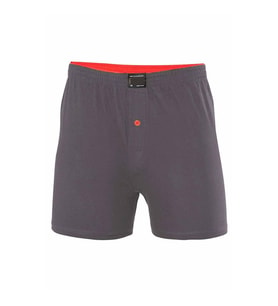 Düğmeli Pamuklu Erkek Penye Boxer Füme