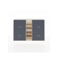 Arges Dolap 14 Raflı 8 Kapaklı 220x30x163 Aytaşı-Antrasit/Çam