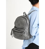 Y.S.Deri Mini Boy Kadın Sırt Çantası Vegan Deri Bayan Sırt Çantası 27*20 Cm Yumuşak Doku Çok Cepli (Gri)