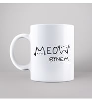 Kedi ( Meow ) Tasarımlı Kupa Kişiye Özel