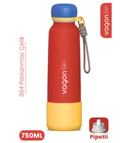 750 ML Pipetli Sızdırmaz Paslanmaz Çelik Termos Matara El Askılı bpa içermez 750ml 1106FF