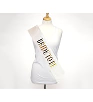 Beyaz Üzeri Altın Büyük Bride To Be Yazılı Simli Işıltılı Kuşak Kemer 10x80 cm
