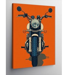 Kanvas Tablo Turuncu Klasik Motosiklet