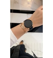 Unisex Tuşlu Led Saat Mıknatıslı Kordon Özel Seri (Rose-Siyah)