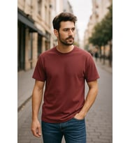 Erkek %100 Pamuk Basic T-shirt