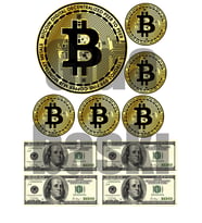 Yenilebilir Şeker Kağıt Bitcoin Altın Temalı Pasta Süsleme