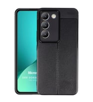 Microsonic Vivo V30 Lite 4G Kılıf Deri Dokulu Silikon Siyah (Siyah)