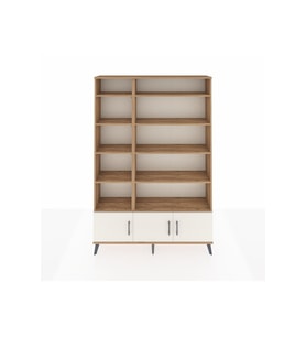 Arges Dolap 10 Raflı 3 Kapaklı 132x30x195 Çam-Aytaşı/Çam