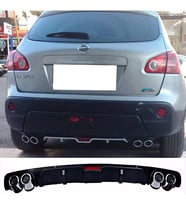 Nissan Qashqai Siyah Difüzör 4 Krom Egzoz Görünümlü Difizör Arka Ek Body Kit