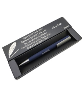 Signator® C487 Mat Lacivert Tükenmez Kalem  İsme Özel Kalem  Hediyelik Kalem (Karışık)