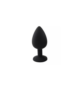 Elmas Taşlı Silikon Kaplı anl tıkac M Orta Boy 8 cm Siyah