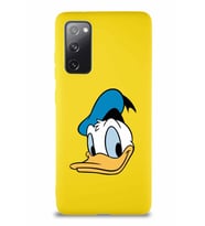 Samsung Galaxy S20 FE Soft Premier Kapak Donald Duck-B Tasarımlı Silikon Kılıf - Sarı (Şeffaf)