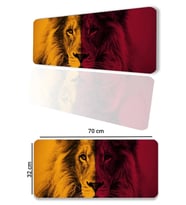 SonicTouch Sarı Kırmızı Aslan Kaymaz Taban Pürüzsüz Yüzey Gamer Oyuncu Klavye Mouse Pad 32x70Cm