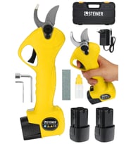 Steiner Alman 128 Vf 10 Ah Kömürsüz Motor Akülü Bağ Makası Dal Budama Kesme Makası Makinesi Çantalı Sarı