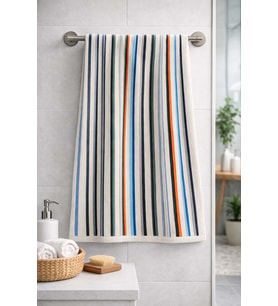 Renkli Çizgili Büyük Boy Banyo Havlusu Ekonomik (90x150) (Çok Renkli)