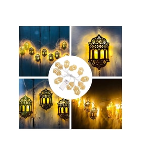 2 Metre Fener Figürlü Ramazan Ledi, Pilli Ramazan Kareem Led, Dekor Led, Ramazan Banner Sarkıt (Günışığı)