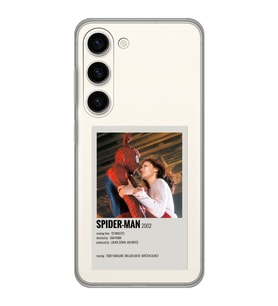 Samsung Galaxy S23 Uyumlu Spider Man Minimalist Poster Desenli Şeffaf Telefon Kılıfı