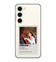 Samsung Galaxy S23 Uyumlu Spider Man Minimalist Poster Desenli Şeffaf Telefon Kılıfı