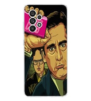 Samsung Galaxy A32 Uyumlu Michael Scott Fight Club Tasarımlı Şeffaf Telefon Kılıfı