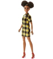 Barbie Büyüleyici Parti Bebekleri Sarı Siyah Ekose Elbiseli Fjf45