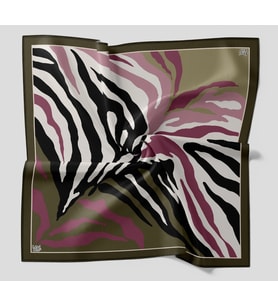 Levidor Kristal Eşarp Zebra Desen Haki