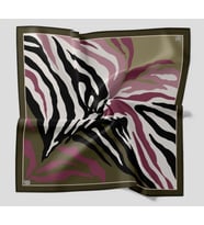 Levidor Kristal Eşarp Zebra Desen Haki