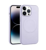iPhone 14 Pro Max Kılıf Suni Deri Magsafe Özellikli Derix Kılıf (Lila)