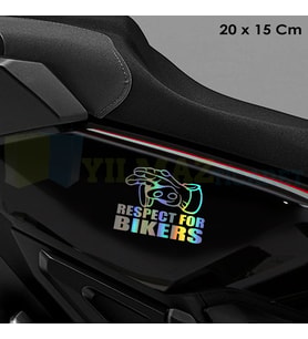 Respect For Bikers Motosiklet Saygı Araç Hologram Oto Sticker Etiket Yapıştırma Renkli 20 x 15 Cm