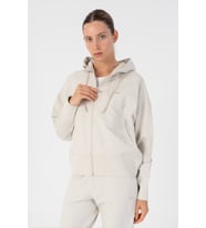 Maraton Oversize Kadın Kapüşonlu Gümüş Gri Tracktop