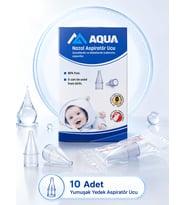 AQUA MED 10Lu Filtreli Burun Nazal Aspiratör Ucu Bebek Çocuk Aspiratör Yedek Ucu Tüm Markalar Uyumlu Burun Yıkama Temizleme Aparatı Kullan At