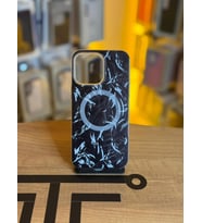 iPhone 14 Pro Max Uyumlu Renkli İllüstrasyon Özel Tasarım Silikon Kılıf (Siyah - Beyaz)