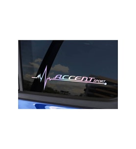 Accent Yan Cam Sticker Oto Kapı 20 Cm X 7 Cm Hologram c47