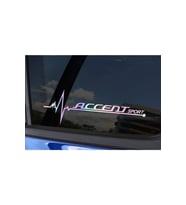 Accent Yan Cam Sticker Oto Kapı 20 Cm X 7 Cm Hologram c47