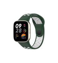 Watch 3 Spor Delikli Kordon - Haki Yeşil-Beyaz