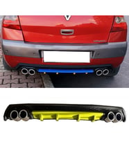 Renault Megane 2 Sarı Difüzör Çiftli Yuvarlak Egzoz Görünümlü D Tip Difizör 2002 - 2009