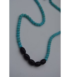 STONEAGE JEWELLERY Arpa Oniks ve turkuaz Taşlı Metalsiz Kolye (Altın / Dore)