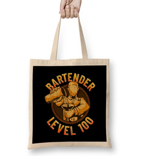 Bartender Level 100 Perfect Bartending Skills Bez Çanta Uzun Saplı