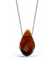 925 Ayar Gümüş Zincirli Kristal Kolye - N126501