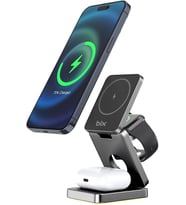 15W Kablosuz Şarj Cihazı iPhone 16, 15, 14, 13, 12 Serisi, Samsung Galaxy S24 Telefonlar, AirPods ve Apple Watch Uyumlu Katlanabilir Manyetik Tasarım Telefon Standı