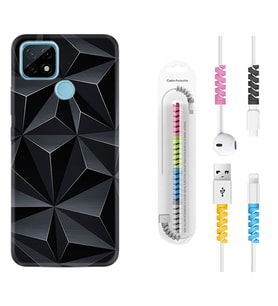 Realme C11 C21 C21Y C25Y C11 2021 Kılıf Kablo Koruma Spiral Silikon Prizmalar 1782