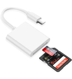 Type-C to SD-MicroSD Kart Okuyuculu Kamera Adaptörü - Beyaz - AL4116