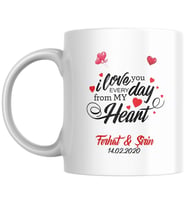 Sevgililer Gününe Özel I Love You Yazılı Kişiye Özel Kupa Bardak