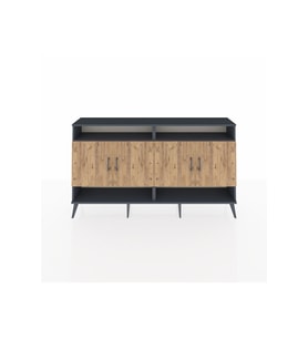 Arges Konsol 6 Raflı 4 Kapaklı 176x30x99 Antrasit-Çam/Antrasit