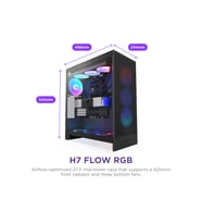 NZXT H7 FLOW 2024 CM-H72FB-R1 RGB Gaming EATX PC Kasası