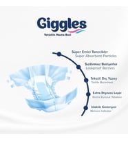 Giggles Yetişkin Bel Bağlamalı Hasta Bezi Medium 8'Li 1 Paket 8 Adet
